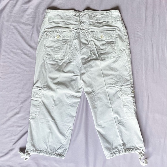 Urban Life Cotton Bungee-Hem Capri Pants Cream White Women Size 9/10 - Picture 4 of 5